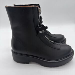 Steve Madden Monrow Zippered Combat Dark Goth Grunge Fairy Black Leather Boot 10